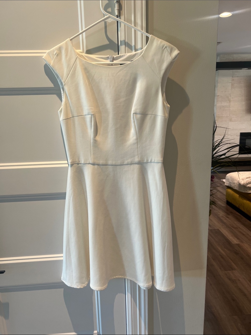French Connection Cream Fit & Flare Mini Dress